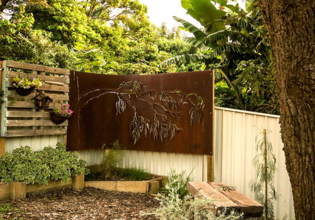Ironbark metal design garden screen