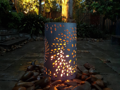 Small Round Fire Pit in Fanfare Pattern