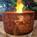 Squat Round Fire Pit with Matchstick Banksia Pattern
