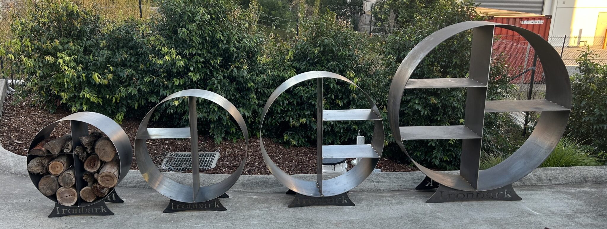 Firewood Storage Stacker, Round Firewood Log Rack/Holder - Ironbark ...