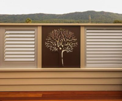 Privacy Screen - 3D Autumn Tree Pattern by Ironbark Metal Design