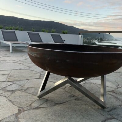 Large Geo Firebowl with Stainless Steel Base