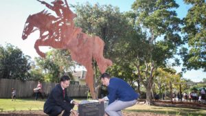 Albion Park RSL - Light Horseman Sculpture by Ironbark Metal Design