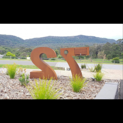 Large Numeral Letterboxes 7 & 2 in Rusted Corten Steel