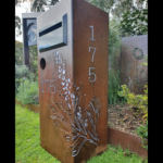 3D Grevillea Letterbox Rusted & Sealed with Perspex