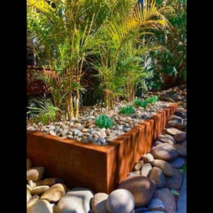 Corten Steel Garden Edging 200mm High with Top Fold