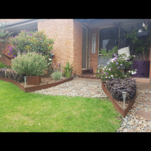 Corten Steel Garden Edging with Planter Box- Wollongong