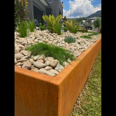 Corten Steel Garden Edging with Top Fold- Albion Park