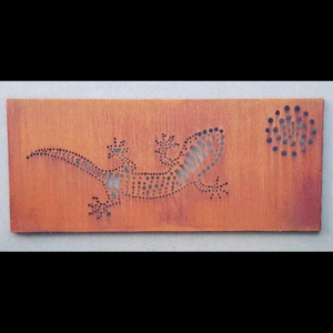 Gecko Wall Art in Steel
