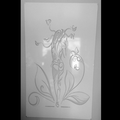 Mystic Lady Wall Art in White Powder Coated Aluminium