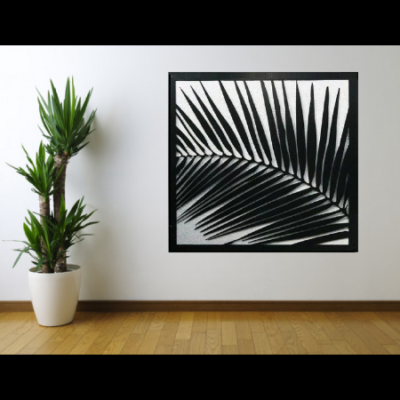 Palm Frond Wall Art in Powder Coated Aluminium