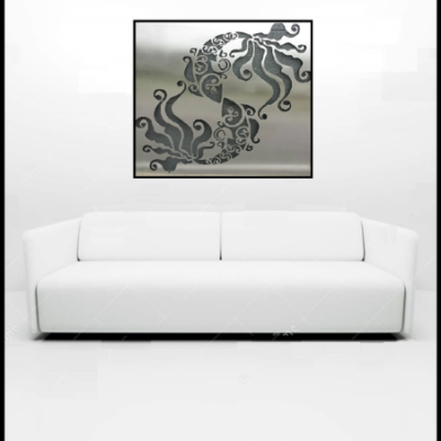 Pisces Wall Art in Silver Powder Coated Aluminium