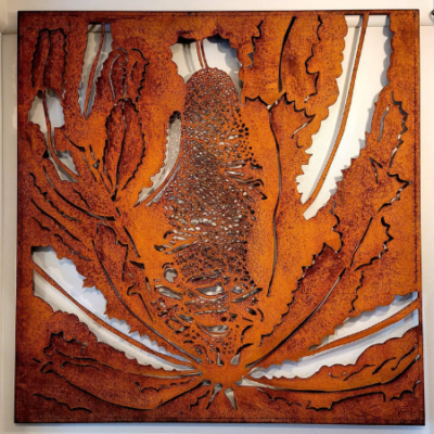 Banksia Wall Art in Rusted Steel