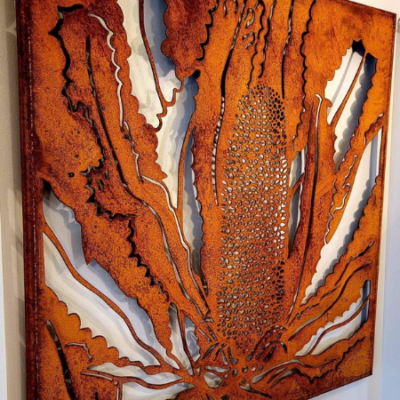 Banksia Wall Art in Rusted Steel