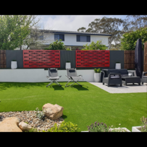 Champagne Pattern Decorative Screen in Red Powder Coated Aluminium