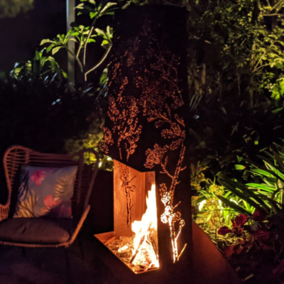 Chiminea Fire Pit with Banksia Pattern