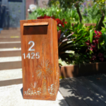 Medium Letterbox in Steel with Xanthorrhoea Pattern and Perspex