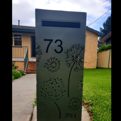 Medium Letterbox with Agapanthas pattern - Powder Coated Aluminium