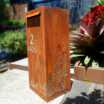 Medium Letterbox in Steel with Xanthorrhoea Pattern and Perspex