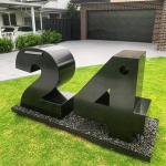 Large Numeral Letterboxes 2 & 4 in Powder Coated Aluminium