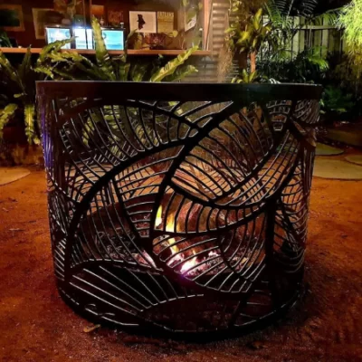 Large Round Fire Pit, Rusted Finish or Heat Proof Paint