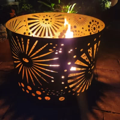 Large Round Fire Pit, Rusted Finish or Heat Proof Paint