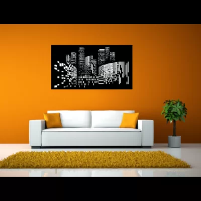 Cityscape Vista Metal Wall Art for Indoor & Outdoor