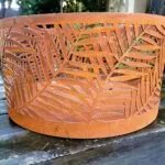 Squat round firepit with "Kentia" pattern