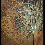 3D Autumn Tree Wall Art in Rusted Steel