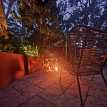 Medium Round Fire Pit with Autumn Leaf Positive Pattern