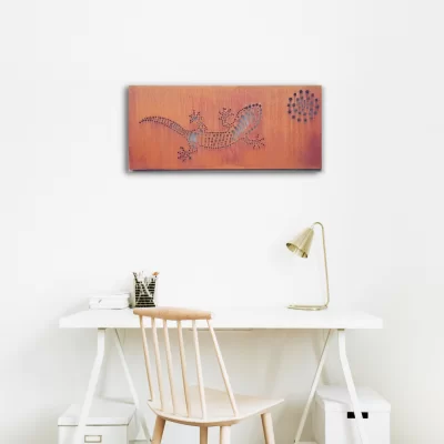 Gecko Wall Art Rusted