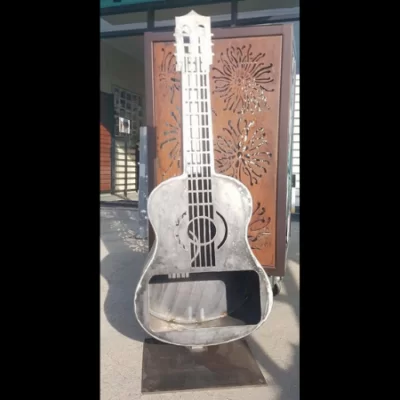 Guitar Fire Pit for Outdoor & Backyard Area
