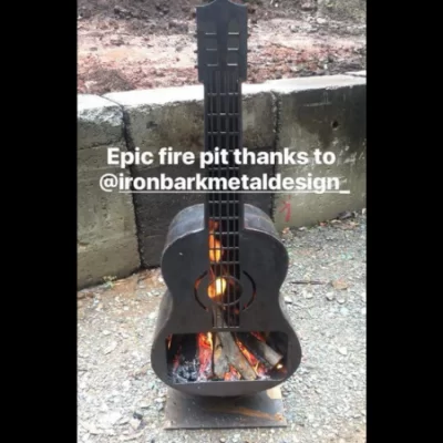 Guitar Fire Pit for Outdoor & Backyard Area