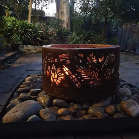 Small Double Skin Fire Pit with Floral Pattern