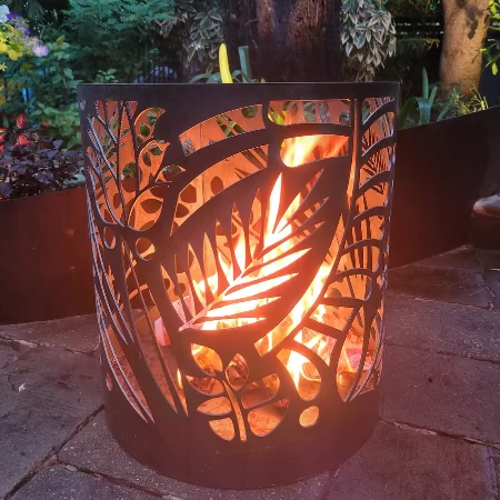 Medium Round Fire Pit- Floral