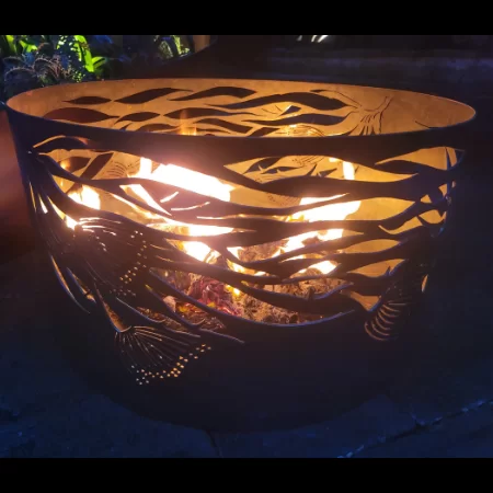 Squat Round Fire Pit- Gum Leaf