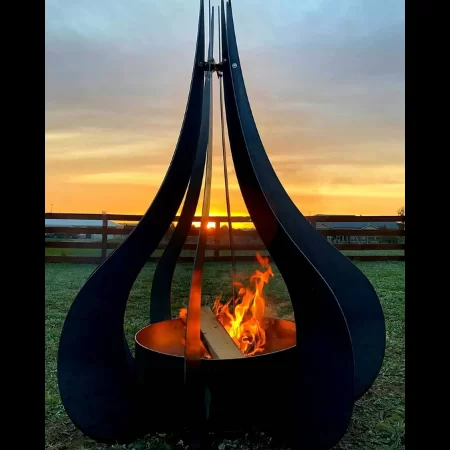 Teardrop Fire Pit in Steel Fire Pit