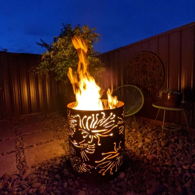 Medium Fire Pit with Firewheel Pattern